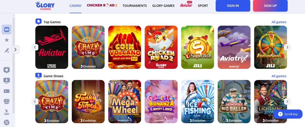 Exploring Glory Casino online games - popular titles Exploring Glory Casino online games